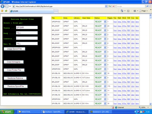 Gestione Stampe As400 via Web