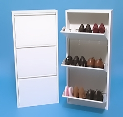 scarpiera slim a 3 ante bianca per 9 paia di scarpe