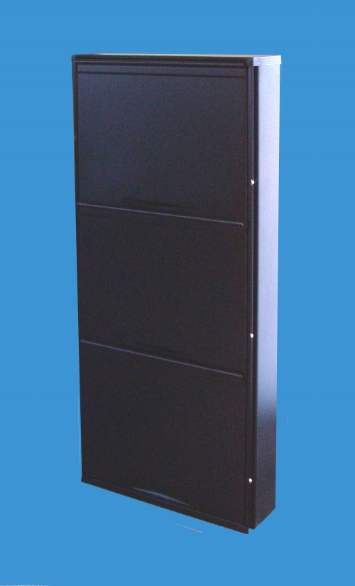 scarpiera slim a 3 ante nera per 9 paia di scarpe