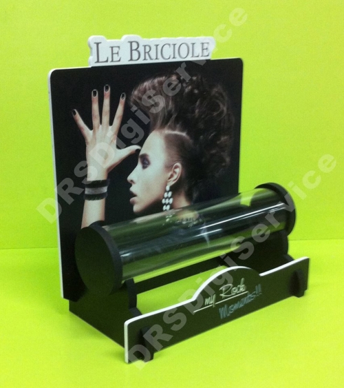 Espositore da banco in forex per bracciali con cilindro in plex