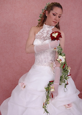 Bouquet da sposa a strascico