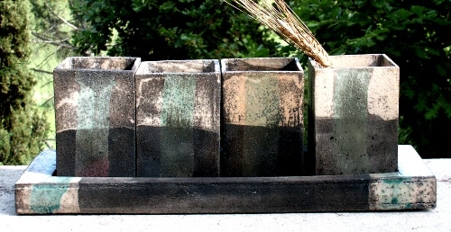 porta penne in ceramica raku