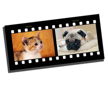 Stampa fotografica su canvas bordato nero effetto cinema